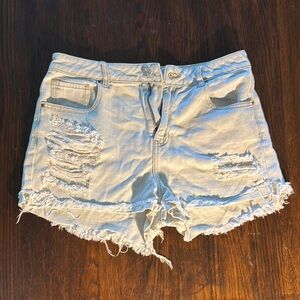 Pacsun Mom Distressed White Denim Shorts